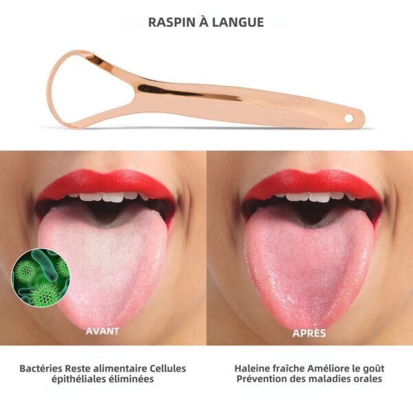 Gratte-Langue en Acier Inoxydable – Édition Premium Rose Gold – Image 3