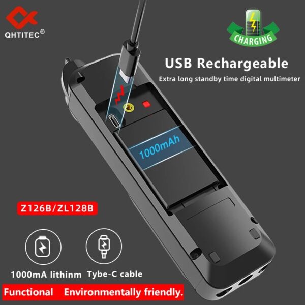 Multimètre Intelligent ZL128B – Complet, Compact et Rechargeable – Image 2
