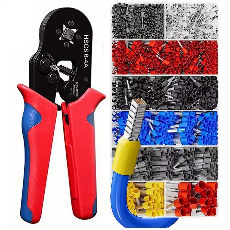 Pince à sertir HSC8 6-4A + 1200 Pcs embouts