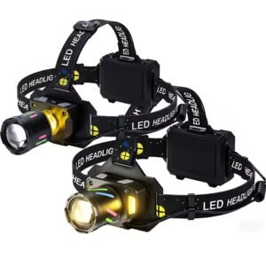 Lampe Frontale LED Rechargeable Puissante avec Zoom